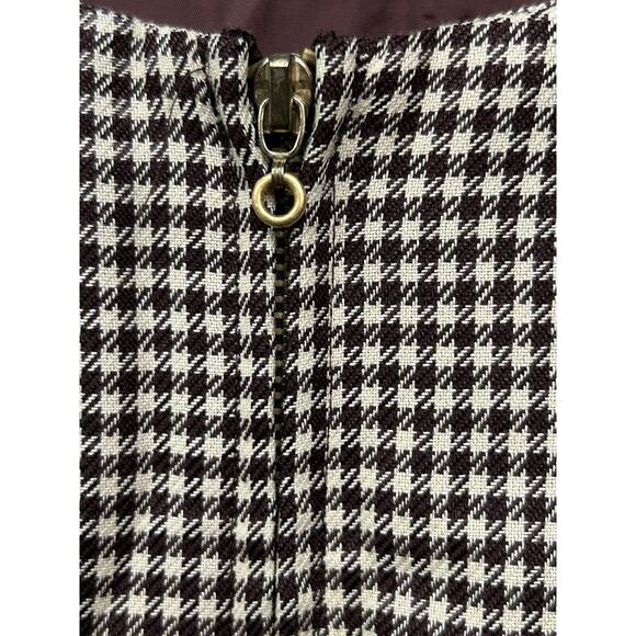 VTG Donna Ricco Sheath Dress Womens Size 12 Brown Houndstooth Wool Pockets Zip - Picture 6 of 7